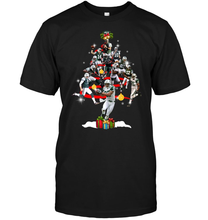 New York Jets "players Christmas Tree" Holiday T-Shirt